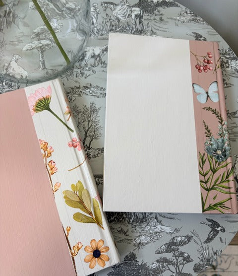 Back covers of floral decorative books
