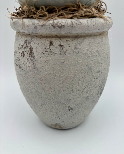 Ceramic bird on wood base