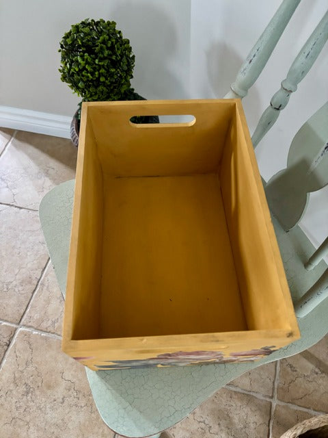 Yellow wooden crate 