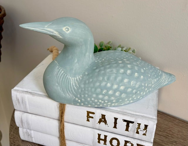 Painted ceramic loon