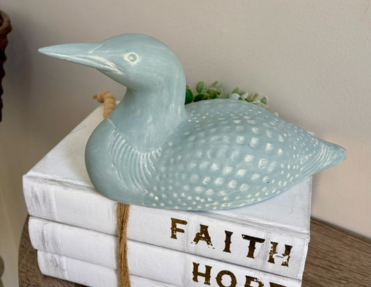 Painted ceramic loon